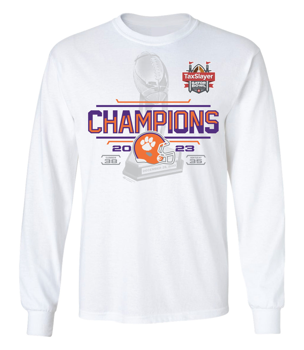 2023 TAXSLAYER GATOR Bowl CHAMPIONS SCORE WHITE LST Gator Bowl